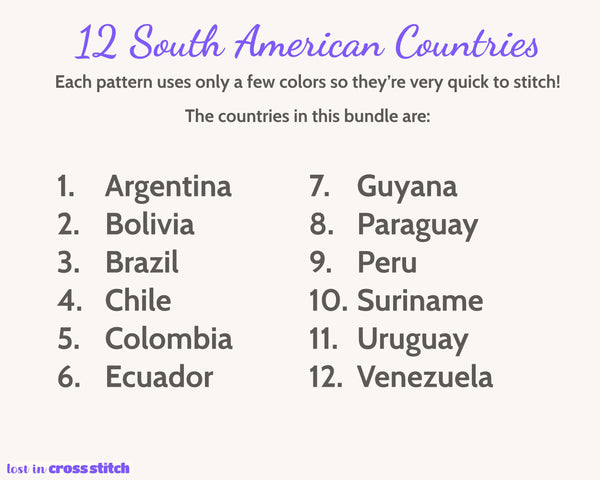 South America Cross Stitch Pattern Bundle