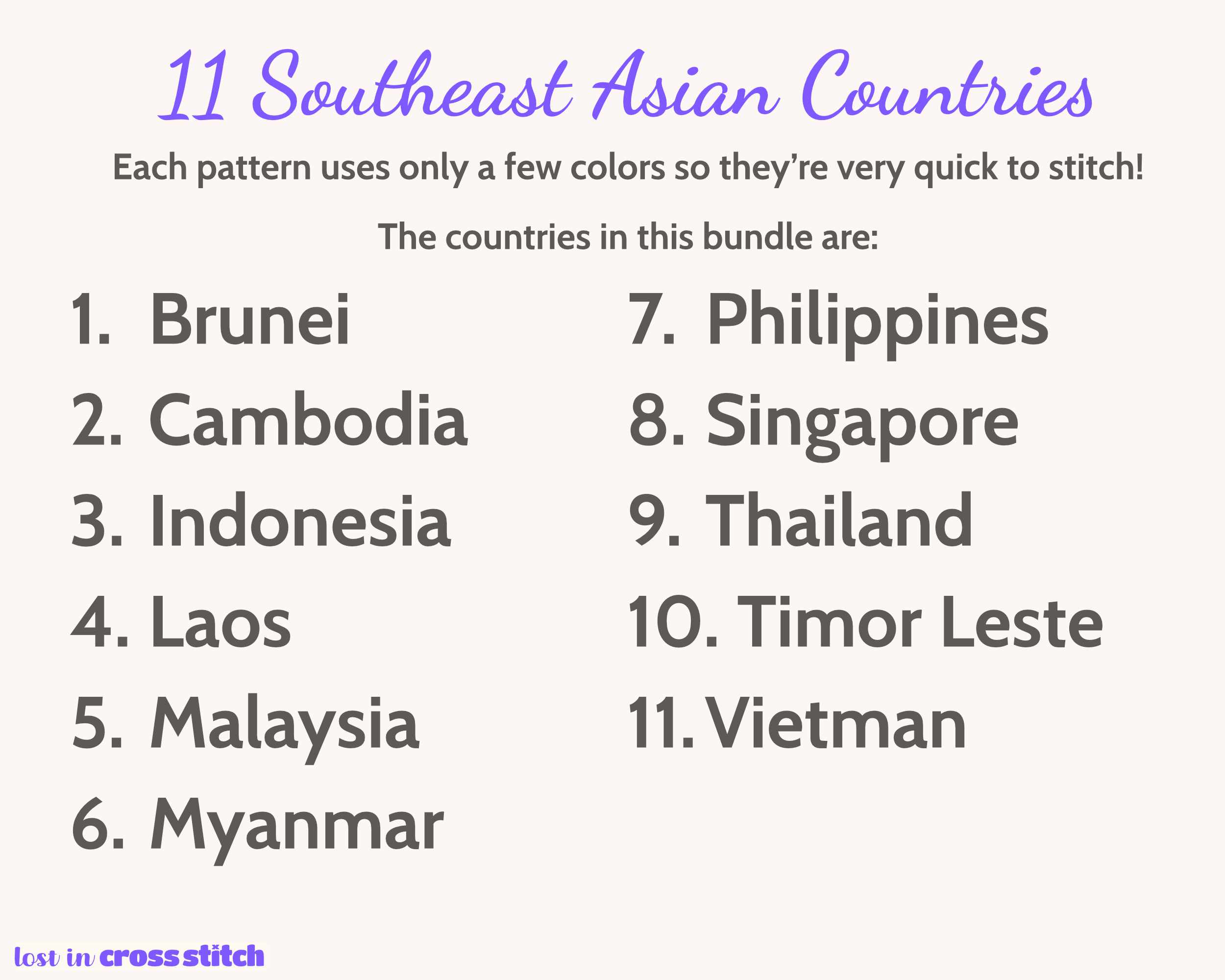 Southeast Asia Cross Stitch Pattern Bundle Secondary image