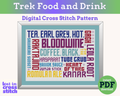 Starship Food and Drinks Cross Stitch Pattern PDF