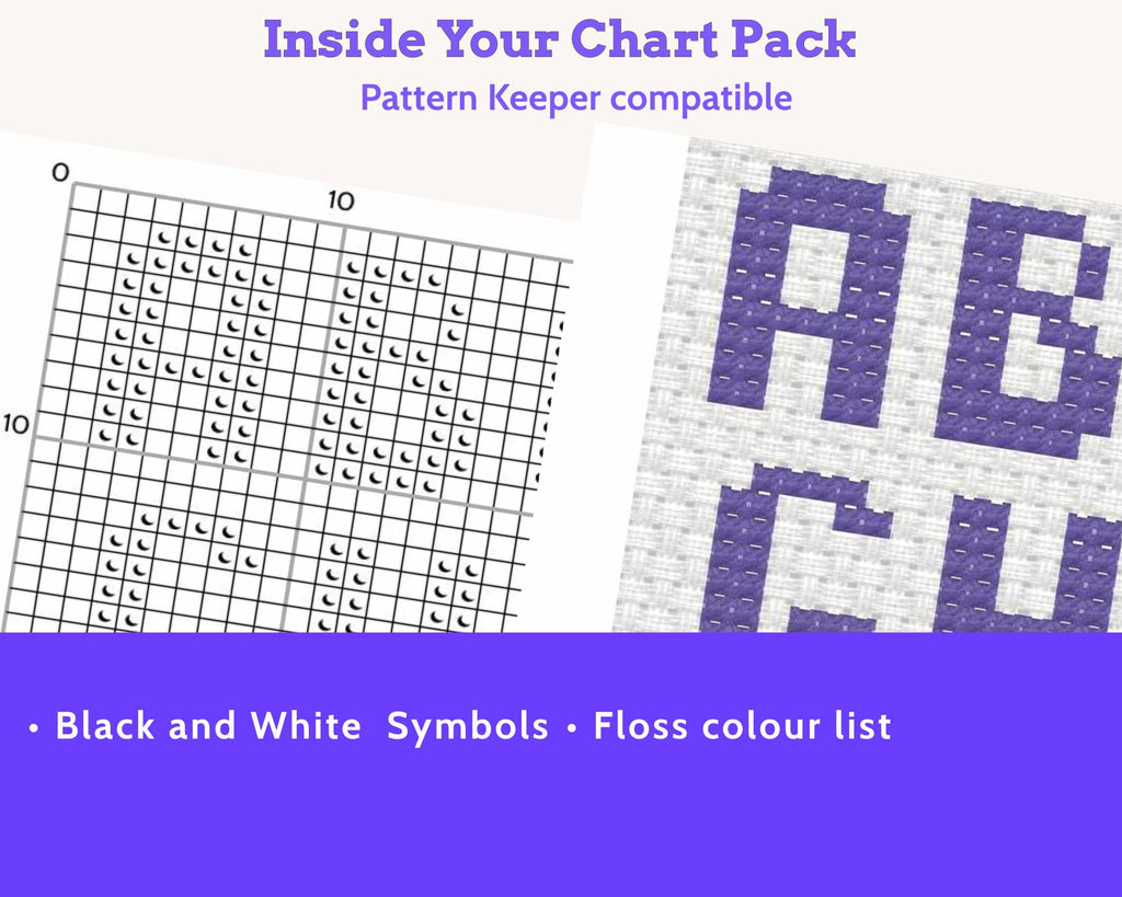 Pixel Block Capitals Cross Stitch Alphabet