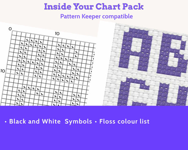 Pixel Block Capitals Cross Stitch Alphabet
