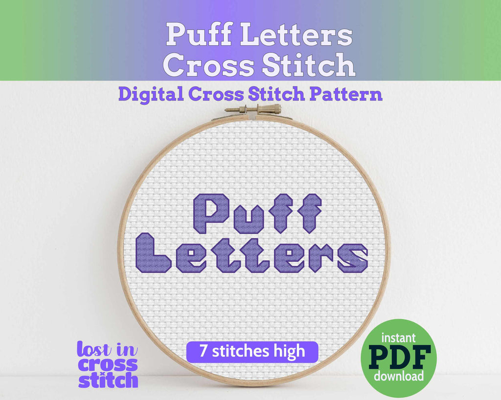 Puff Letters Cross Stitch Alphabet