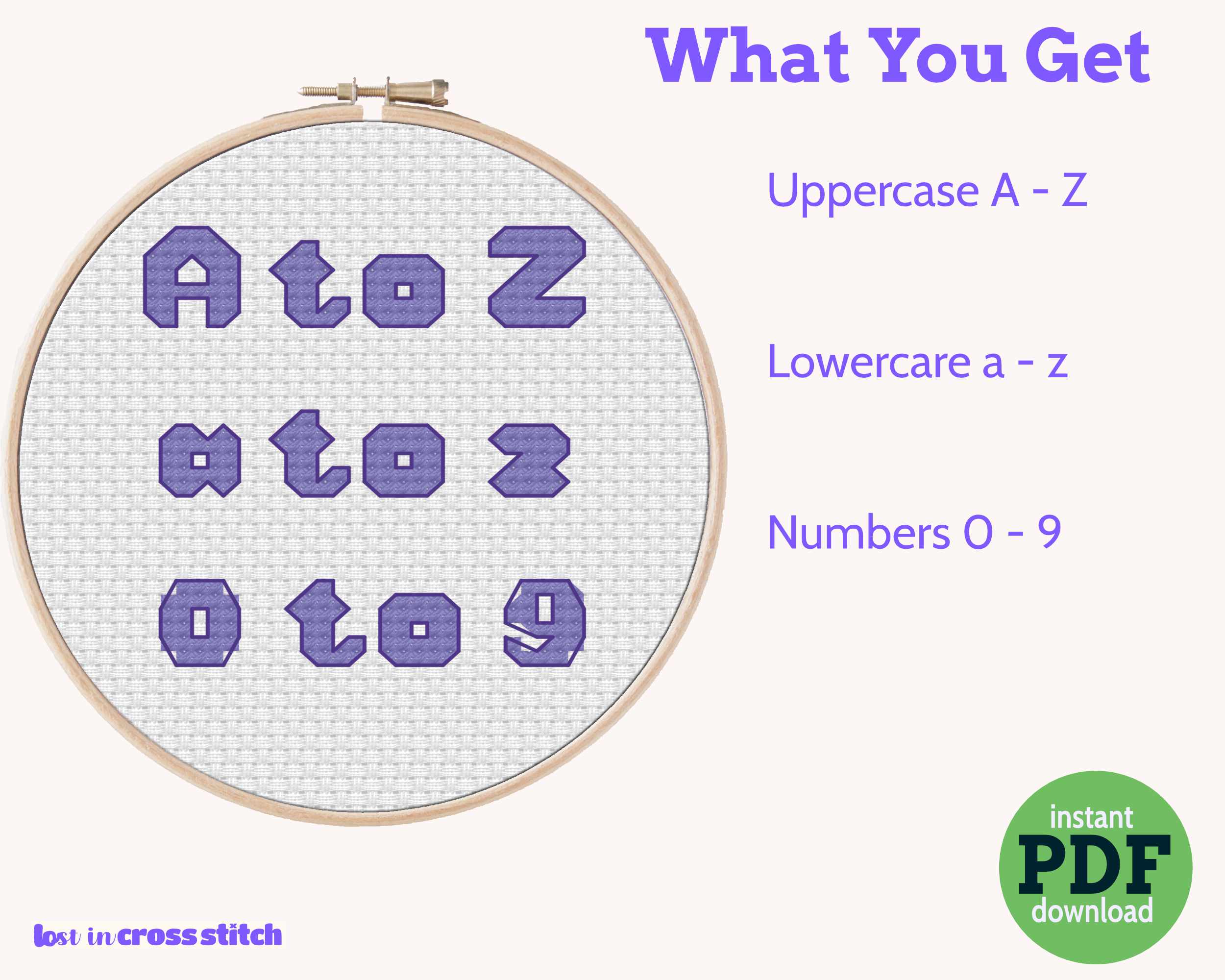 Puff Letters Cross Stitch Alphabet Secondary image