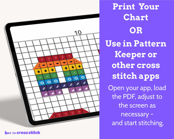 Rainbow Cross Stitch Alphabet: Block Capital Letters