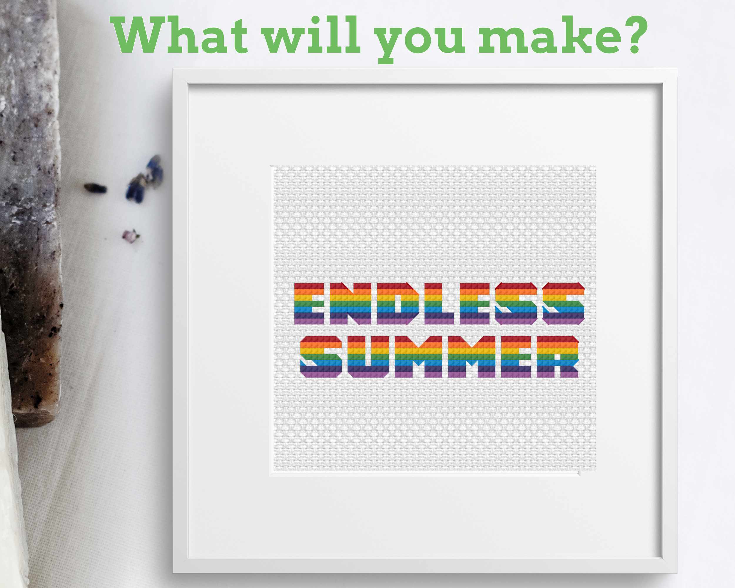 Rainbow Cross Stitch Alphabet: Block Capital Letters