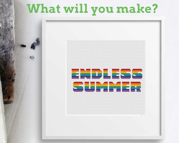 Rainbow Cross Stitch Alphabet: Block Capital Letters
