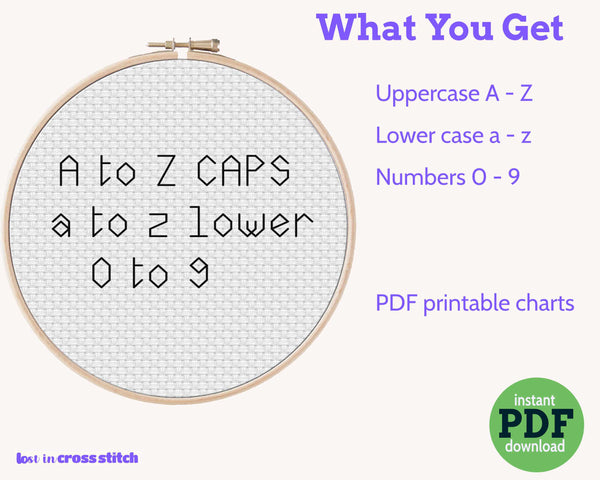 Simple Backstitch Alphabet Cross Stitch Pattern
