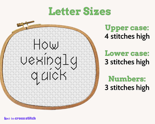 Simple Backstitch Alphabet Cross Stitch Pattern