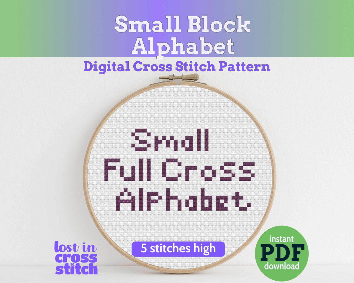 Small Block Alphabet Cross Stitch Pattern Main image