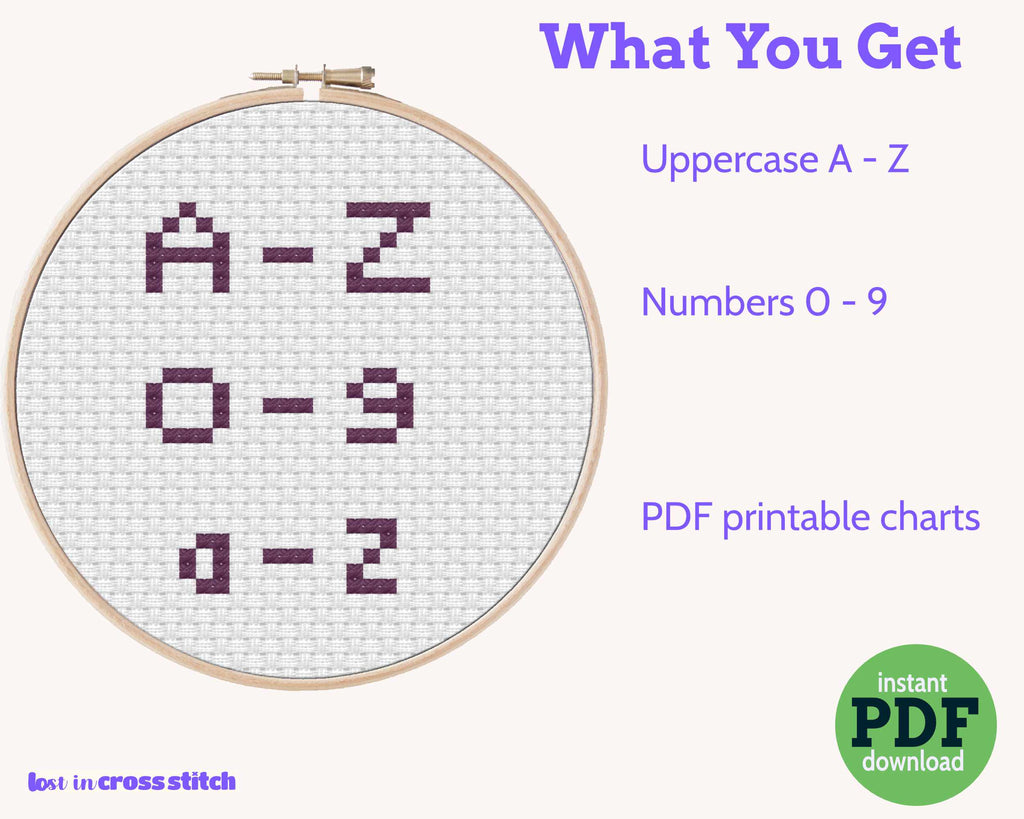 Small Block Alphabet Cross Stitch Pattern