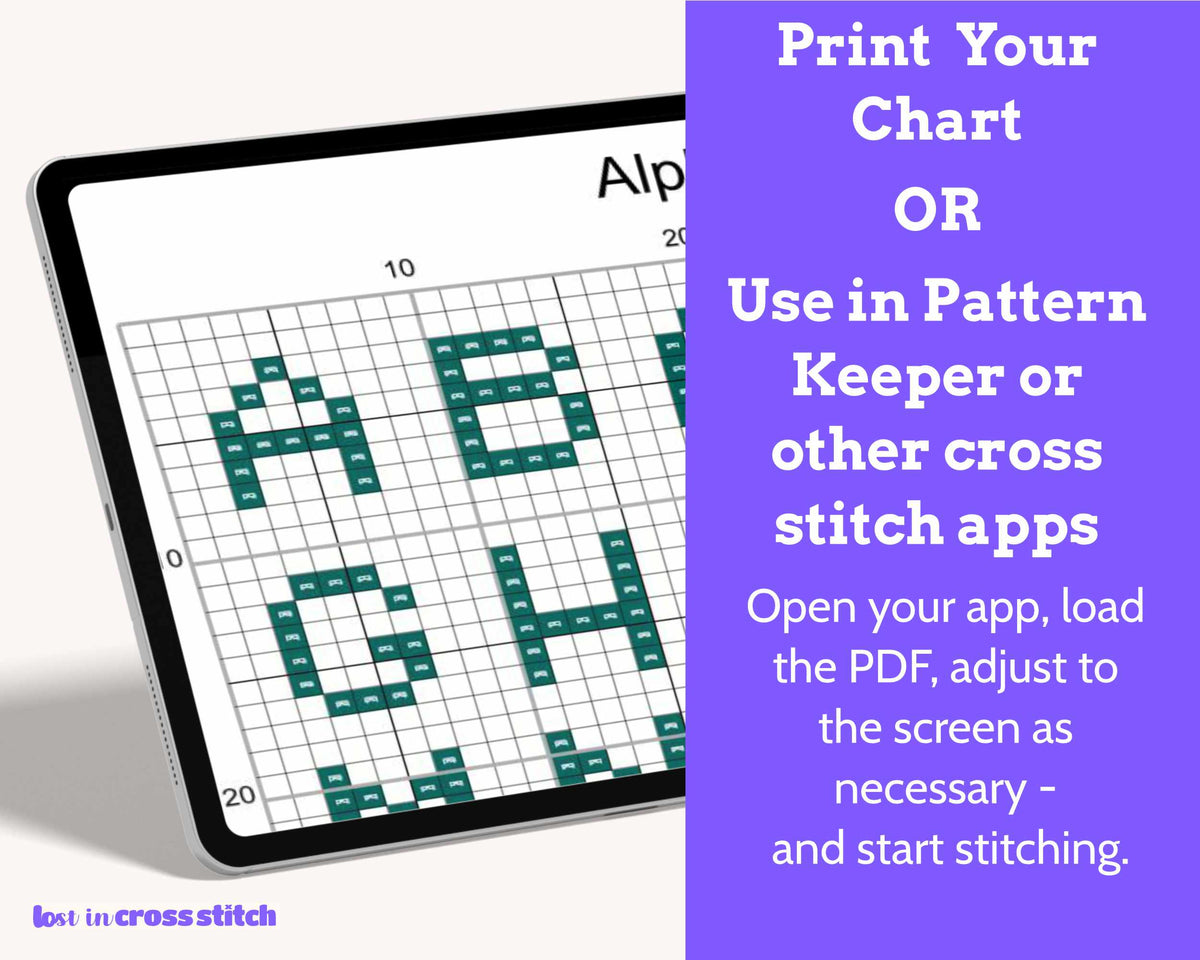 Small Block Alphabet Cross Stitch Pattern