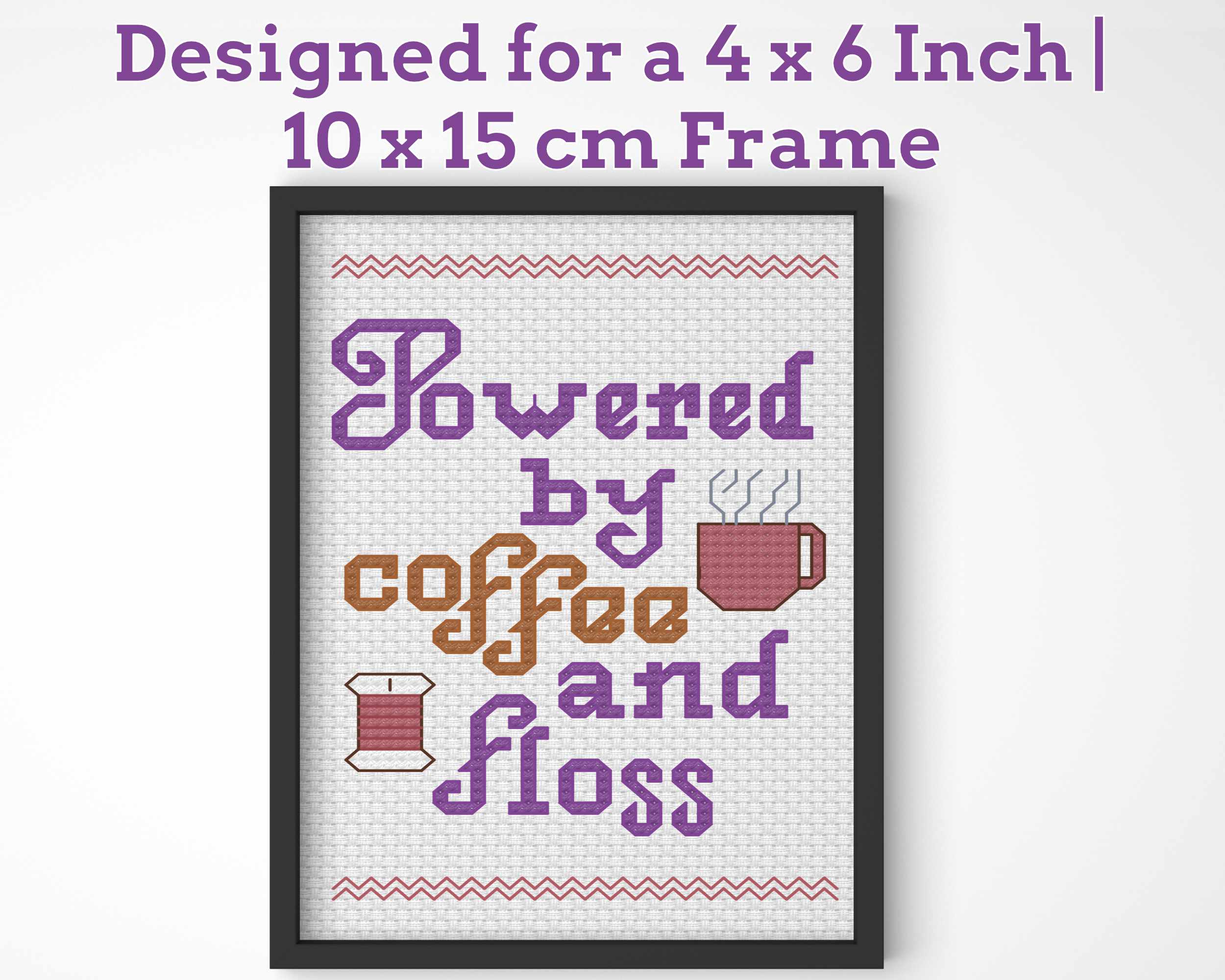 Coffee Cross Stitch Pattern: Powered by Coffee and Floss Secondary image