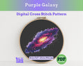 Purple Galaxy Cross Stitch Pattern PDF