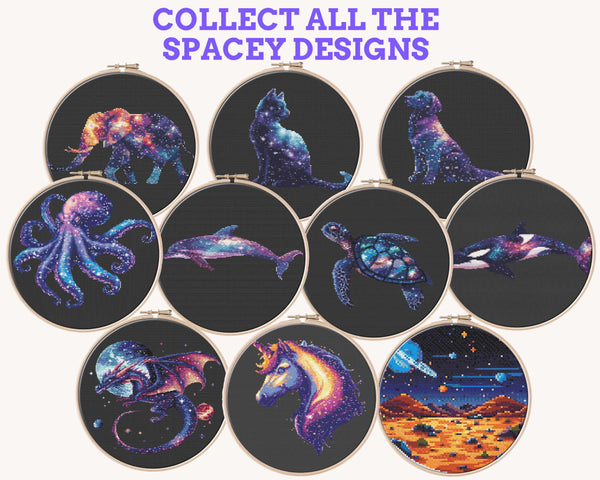 Purple Galaxy Cross Stitch Pattern PDF