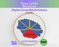 Réunion Cross Stitch Pattern: Tiny Flag Map