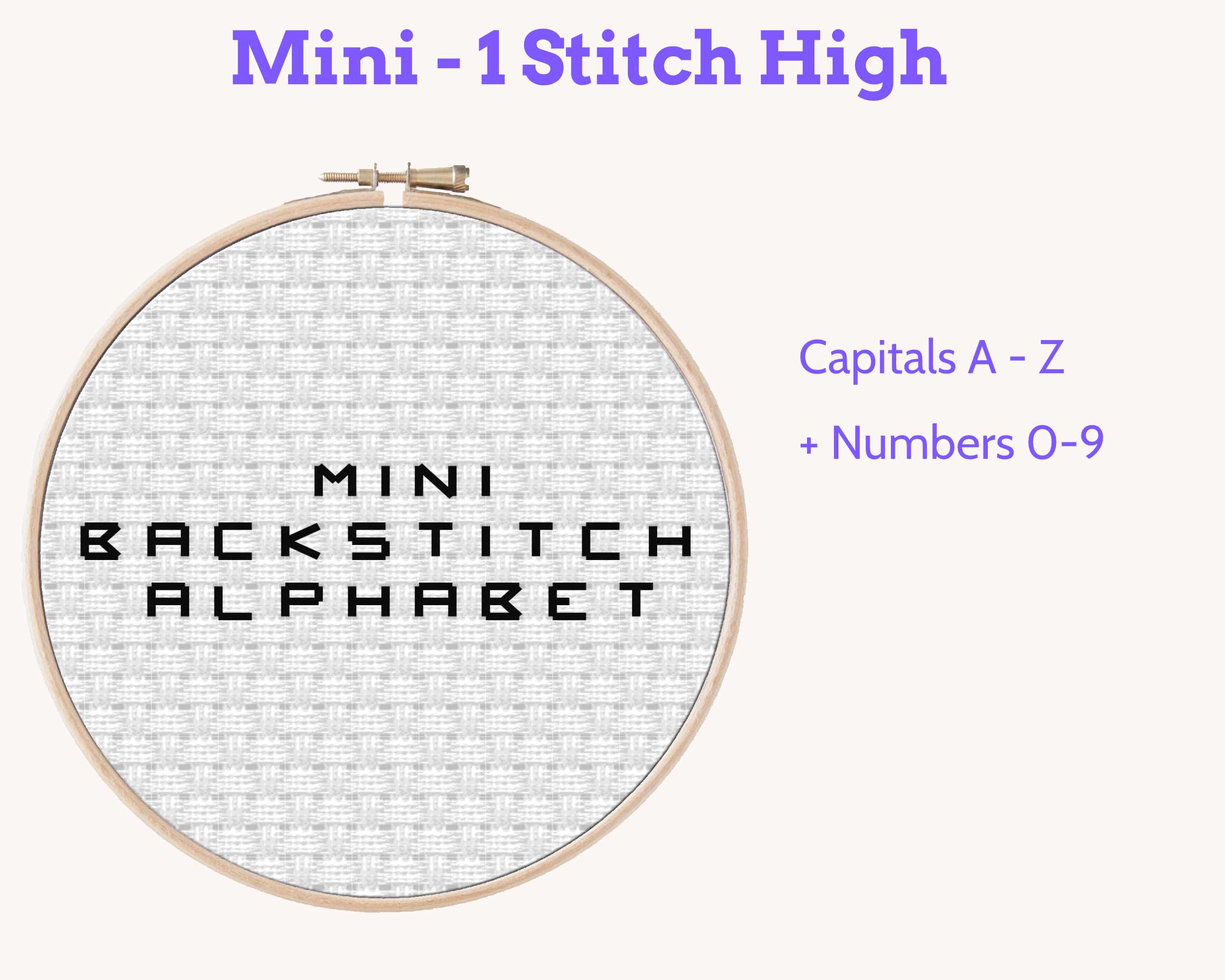 Small Backstitch Alphabet Set: Four Cross Stitch Fonts for Names and Dates Secondary image