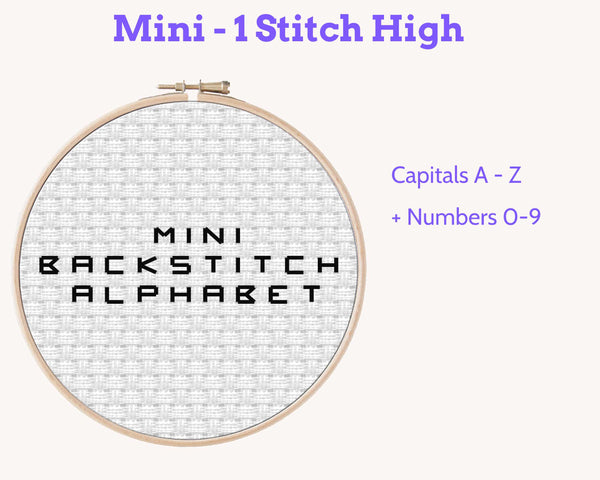 Small Backstitch Alphabet Set: Four Cross Stitch Fonts for Names and Dates