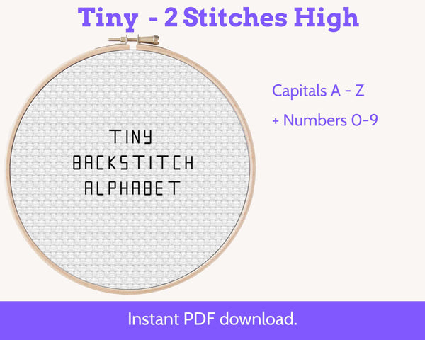 Small Backstitch Alphabet Set: Four Cross Stitch Fonts for Names and Dates