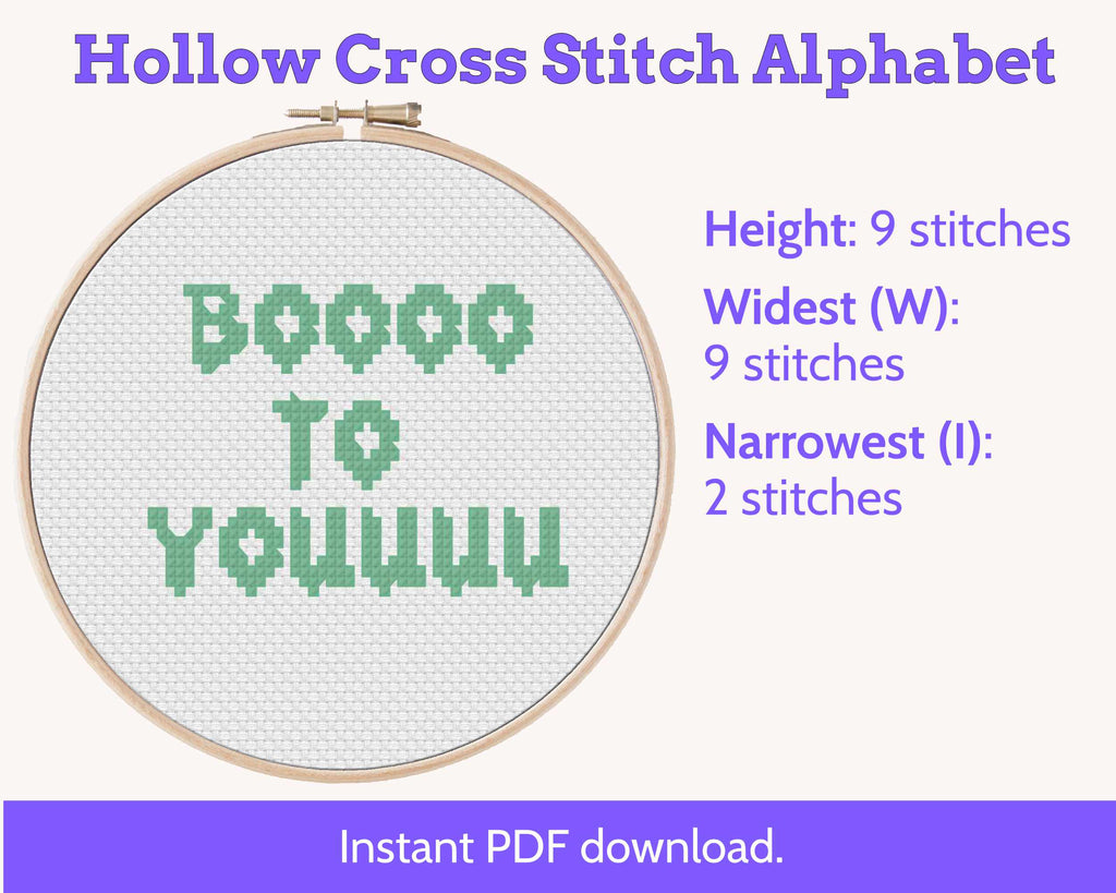 Spooky Ghost Cross Stitch Alphabet: Bloody Halloween Font