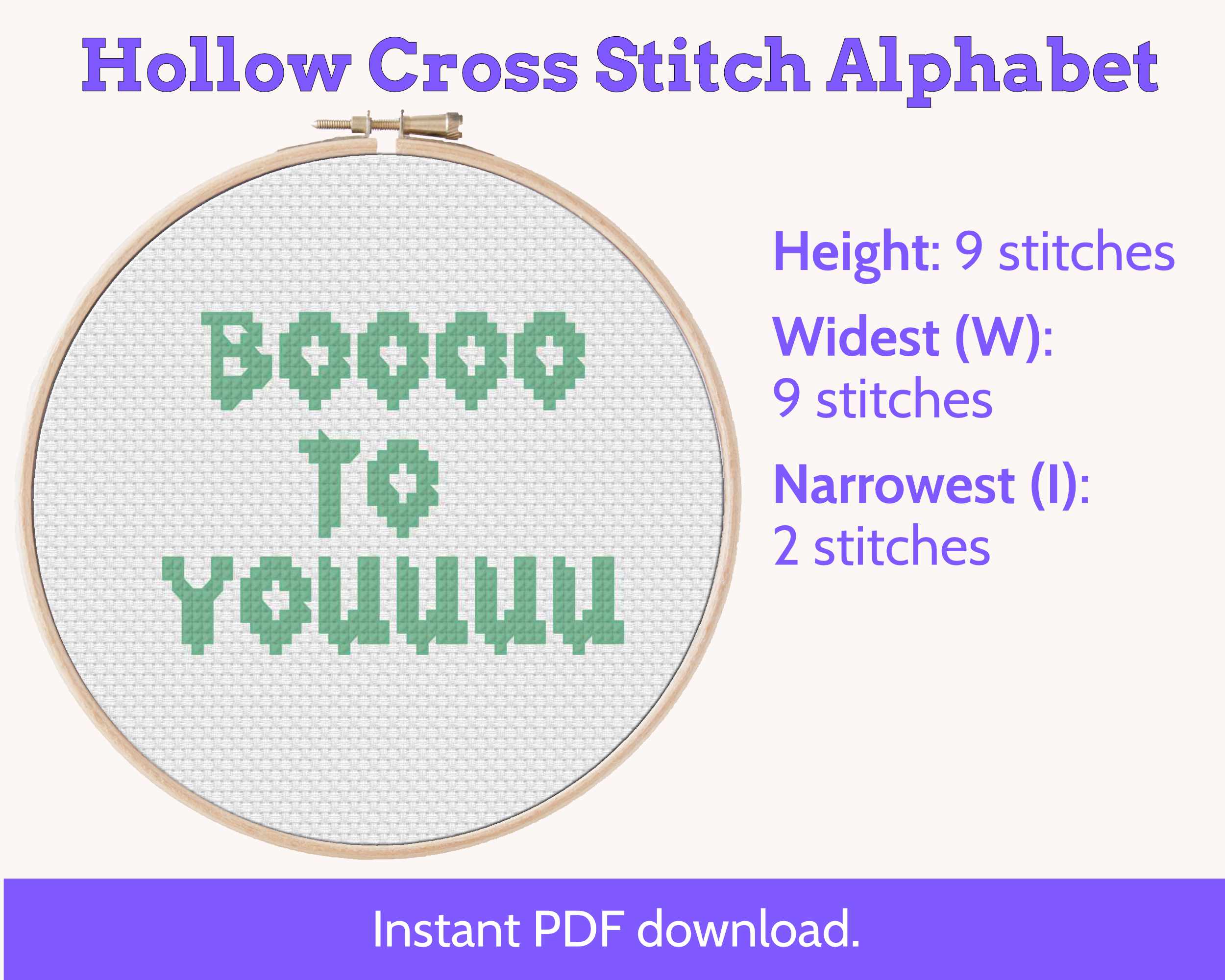 Spooky Ghost Cross Stitch Alphabet: Bloody Halloween Font