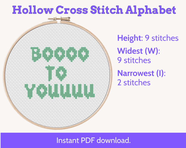 Spooky Ghost Cross Stitch Alphabet: Bloody Halloween Font