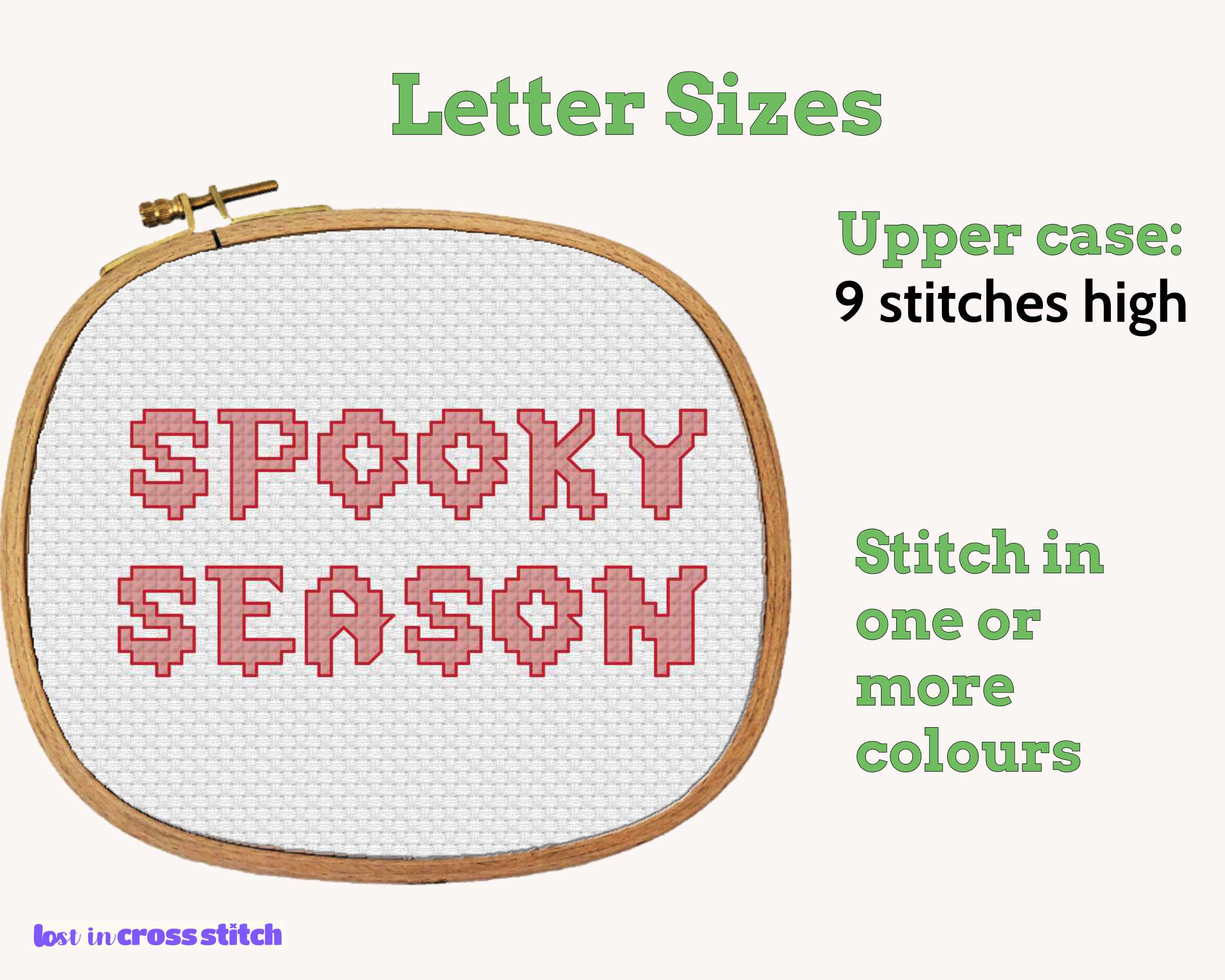 Spooky Ghost Cross Stitch Alphabet: Bloody Halloween Font