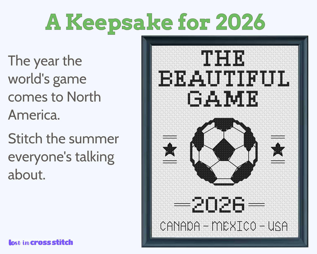 The Beautiful Game Soccer Cross Stitch Pattern: Customisable Sports Sampler