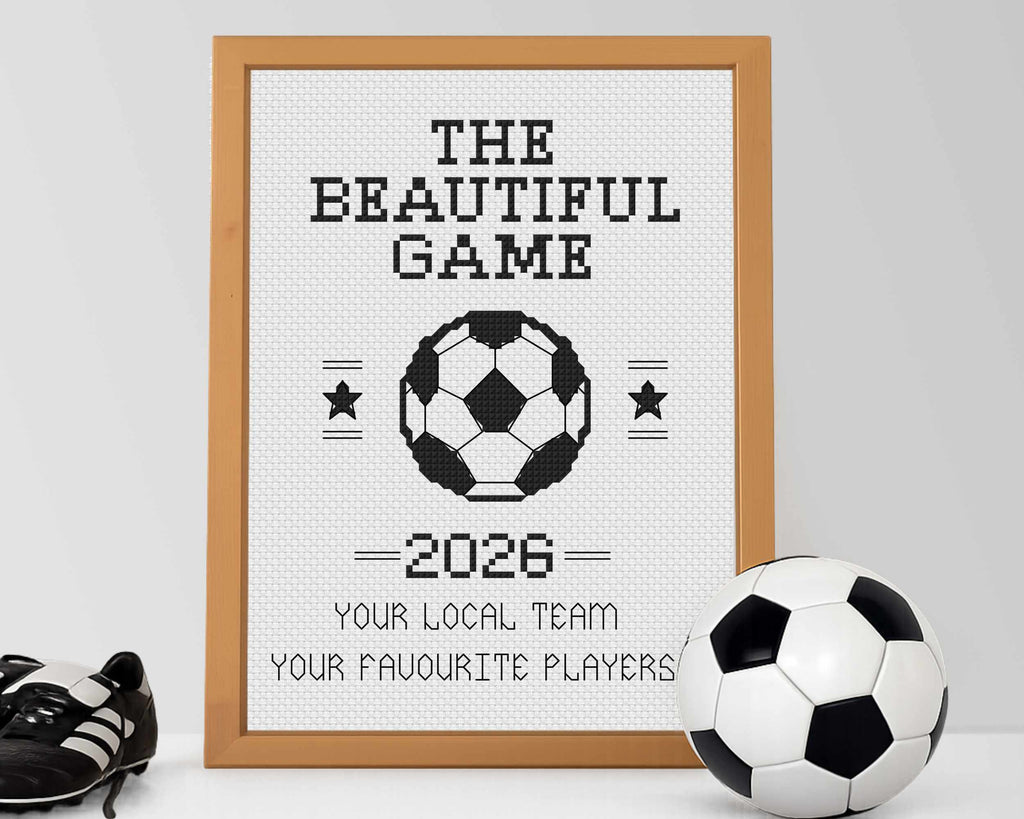 The Beautiful Game Soccer Cross Stitch Pattern: Customisable Sports Sampler