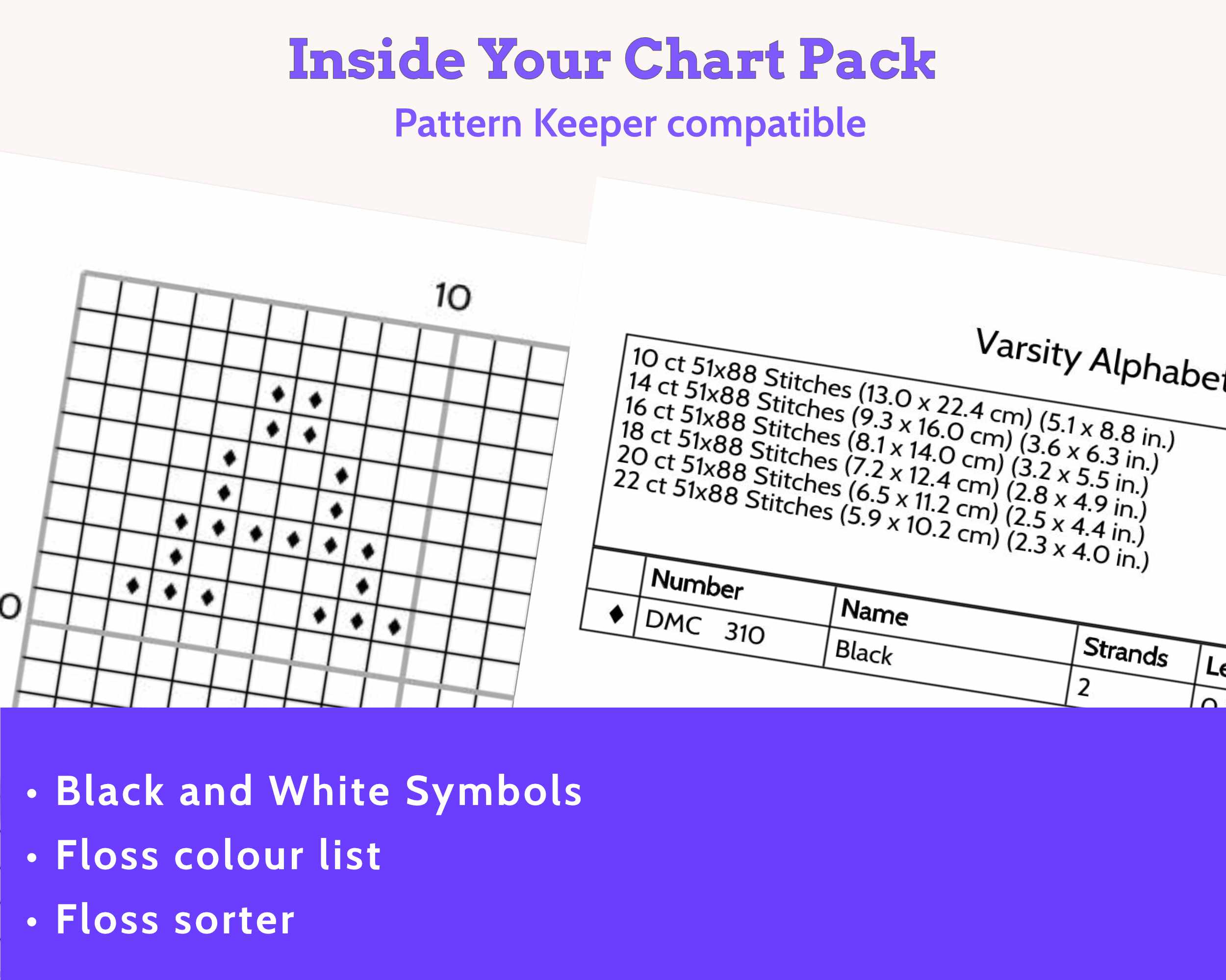 Varsity Cross Stitch Alphabet: Block Capitals and Numbers